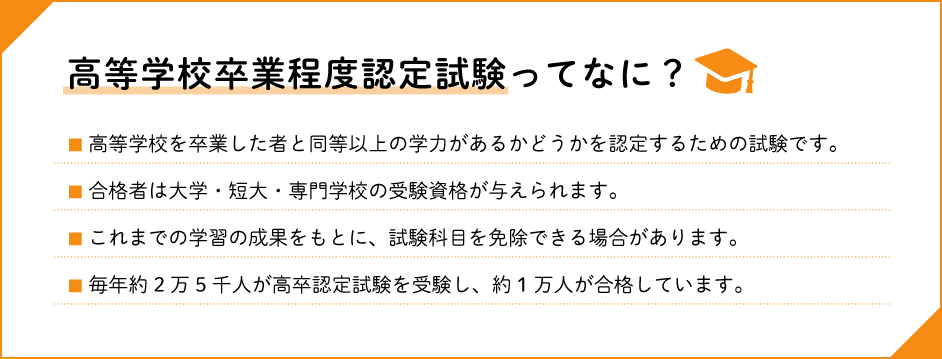 高等学校卒業程度認定試験ってなに？